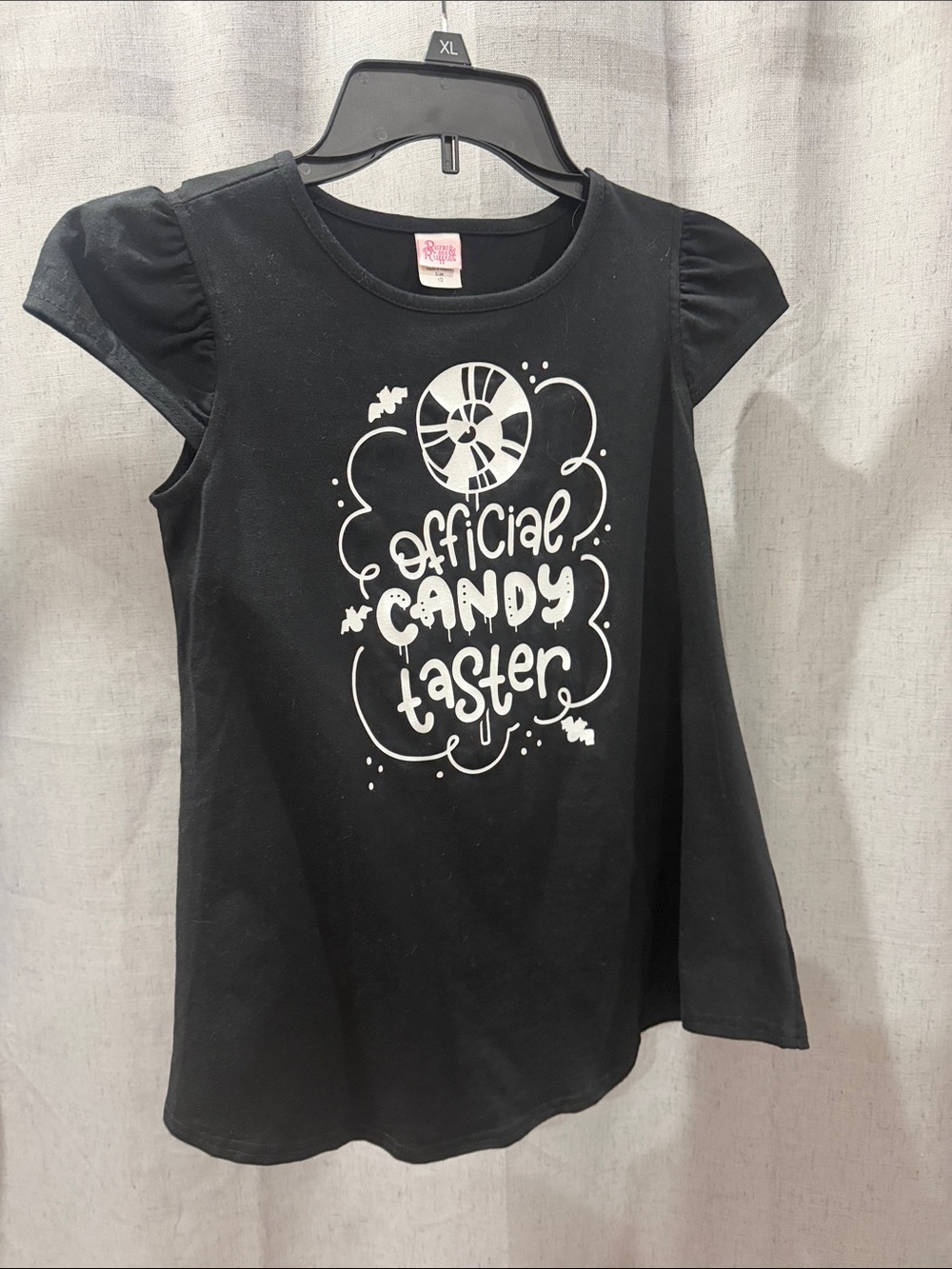 Girls Black 'Official Candy Taster' Graphic Tee by No Brand